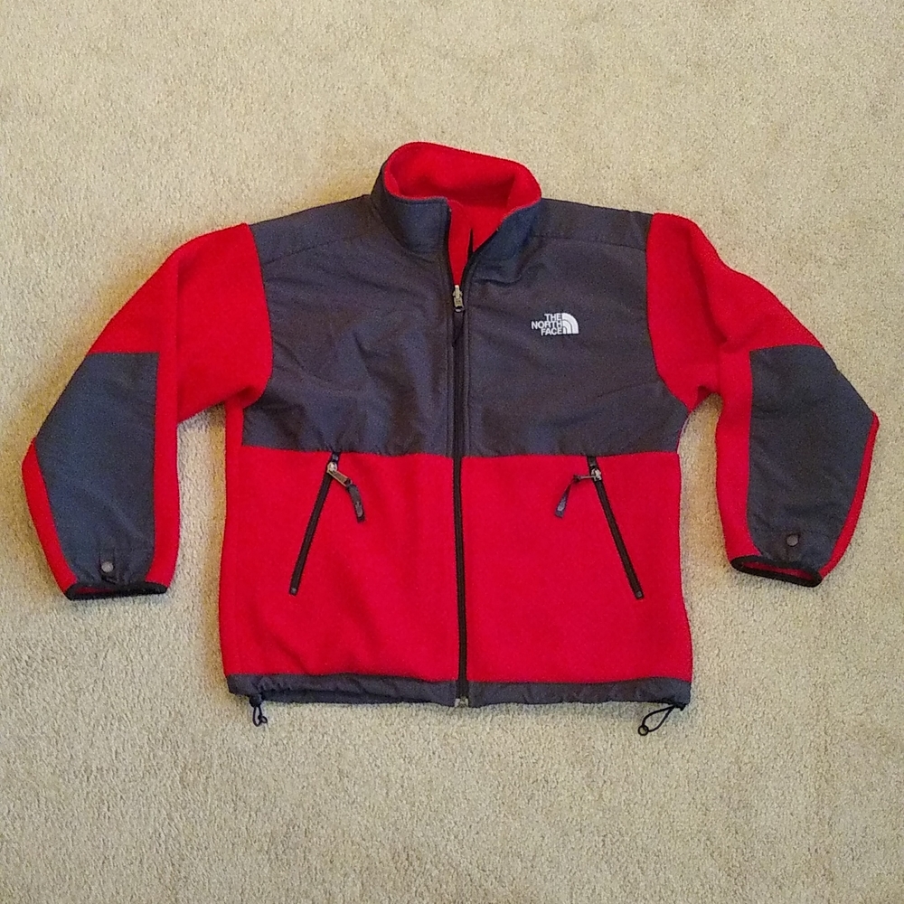 Red North Face Fleece Jacket Youth Large